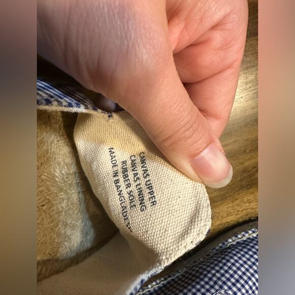 Patricia Green Gingham blue Glam Espadrille Mule 6.5 EUC - Picture 7 of 8